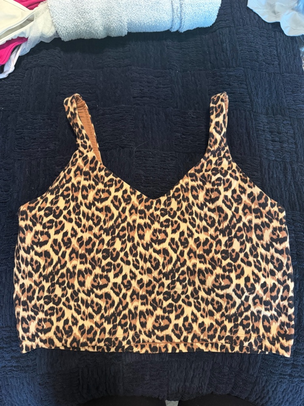Leopard Print Sports Bra Crop Top - Brown Animal Print